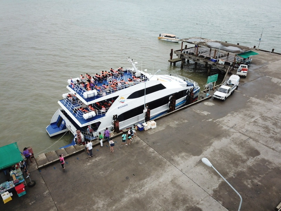 Catamaran Ferry at Dock